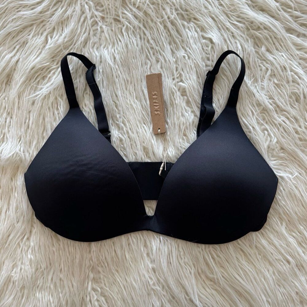 Skims Wireless Super Push up Bra Onyx Size 36C
